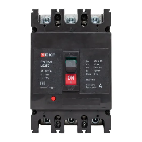 Выключатель автоматический 3п 125А 25кА LS250 ProPact EKF mccb-250-25-3-125-ls фото 6