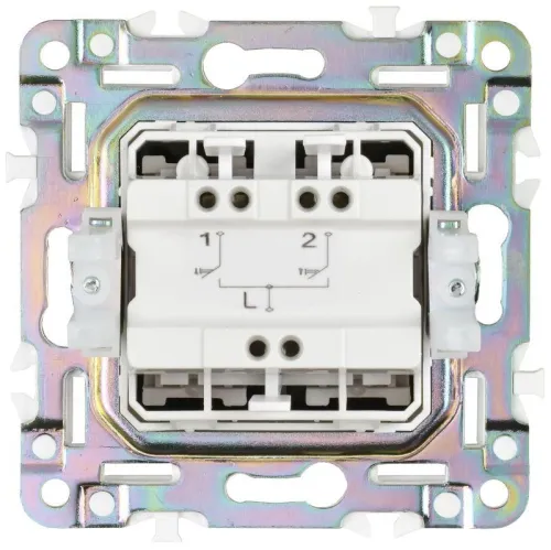 Выключатель жалюзи SKANDY 10А SK-V12N никель IEK SK-V15-0-10-K50 фото 3