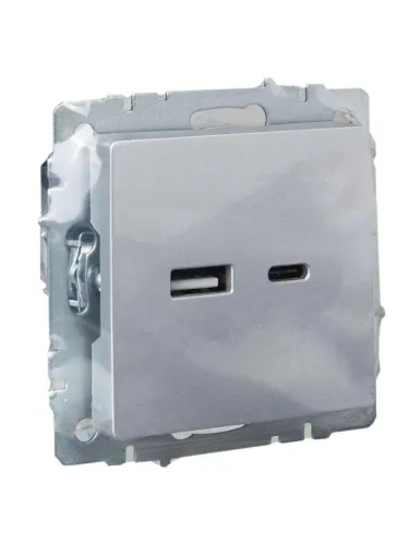 Розетка BRITE USB A+C 18Вт РЮ11-1-БрА механизм алюм. IEK BR-U22-018-K47 фото 5