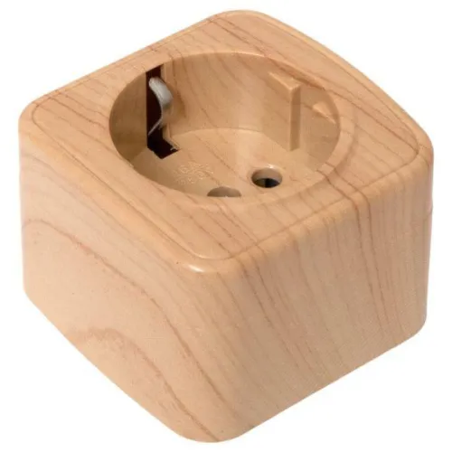 Розетка 1-м ОП Минск 16А IP20 с заземл. свет. дерево EKF EGR16-028-30 фото 7