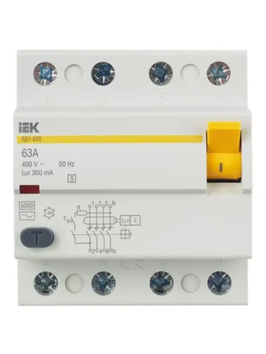 Выключатель дифференциального тока (УЗО) 4п 63А 300мА тип ACS ВД1-63S KARAT IEK MDV12-4-063-300 фото 2
