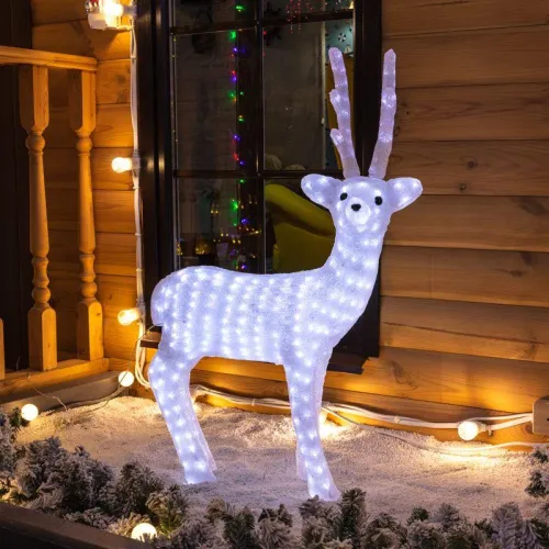 Фигура светодиодная акриловая "Снежный олень" 100см 380LED 6Вт IP65 трансф. в компл. Neon-Night 513-307 фото 5