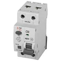 Выключатель автоматический дифференциального тока 1P+N C 50А 30мА тип А АВДТ 4.5кА PRO D32E2C50А30 АД32 электронное Эра Б0057389