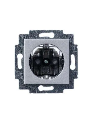 Розетка Levit с заземл. с защ. шторками 16А серебр./дым. черн. ABB 2CHH203457A6070 фото 3