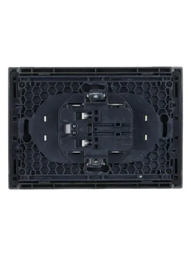 Розетка 2-м СП FORTE&PIANO FP526 10А без заземл. без защ. шторок безвинт. крепл. сталь IEK FP-R20-10-1-K46 фото 3