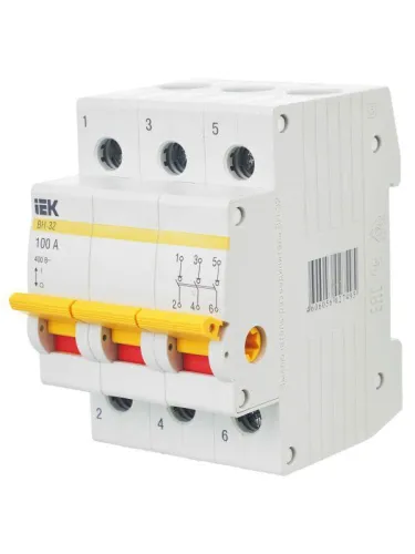 Выключатель нагрузки (мини-рубильник) 3п 100А ВН-32 KARAT IEK MNV10-3-100 фото 9