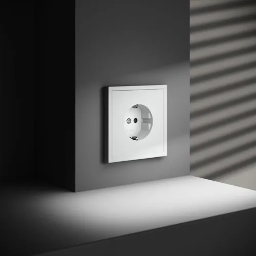 Розетка 1-м СП S70 16А с заземл. защ. шторки механизм бел. матов. Voltum VLS040202 фото 2