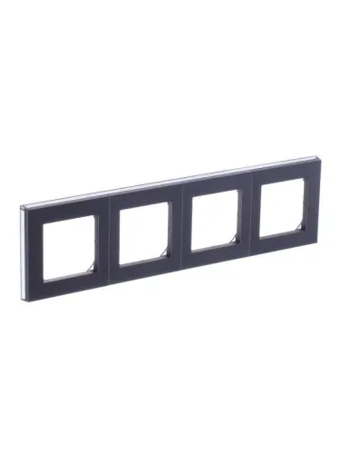 Рамка Levit 4п сталь/дым. черн. ABB 2CHH015040A6069 фото 3