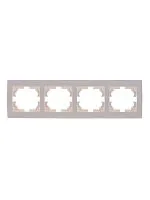 Рамка 4-м Rain горизонт. без вставки жемчуж./бел. метал. LEZARD 703-3030-149