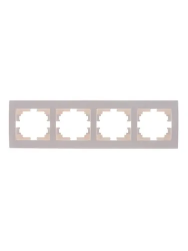 Рамка 4-м Rain горизонт. без вставки жемчуж./бел. метал. LEZARD 703-3030-149