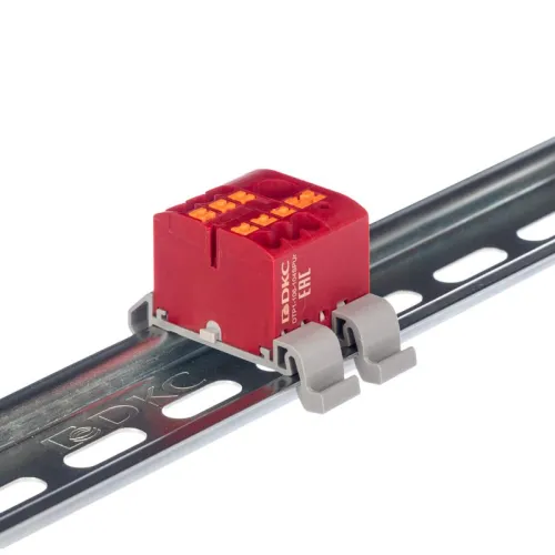 Блок распределительный зажим push-in 1 ввод 6кв.мм 6 точек подключения 25кв.мм красн. DKC DTP1-106-104SPUR фото 3