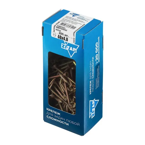 Саморез универсальный 40х4.0 желт. (уп.200шт) Zitar 102245 фото 4