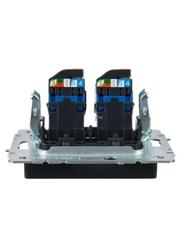 Розетка компьютерная двойн. СП RJ45 кат.6 BRITE РК11-2-БрЧ механизм черн. IEK BR-K20-2-K02 фото 4