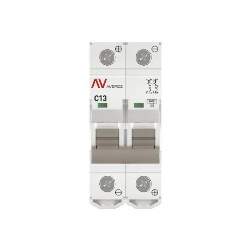 Выключатель автоматический модульный 2п C 13А 6кА AV-6 AVERES EKF mcb6-DC-2-13C-av фото 4