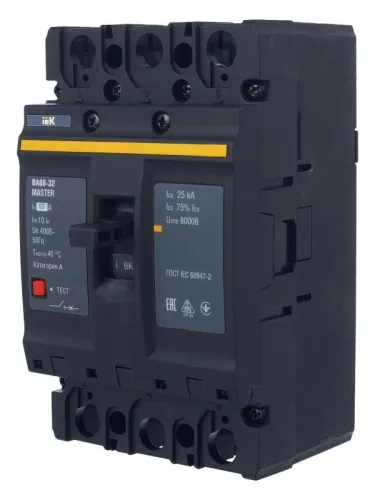 Выключатель автоматический 3п 63А 25кА ВА88-32 MASTER IEK SVA10-3-0063-02 фото 4