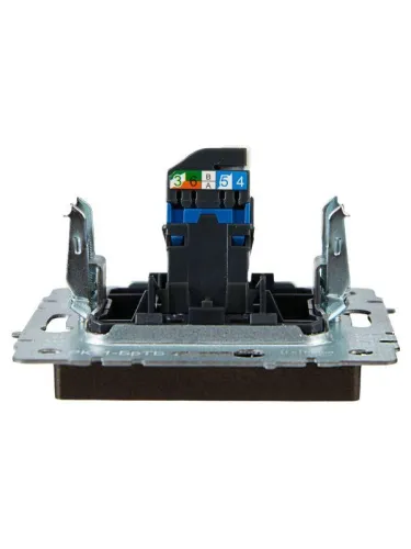 Розетка компьютерная СП RJ45 кат.6 BRITE РК11-БрТБ механизм бронза IEK BR-K10-2-K45 фото 4