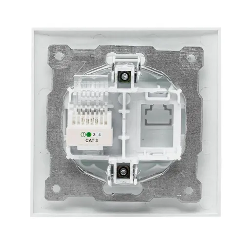 Розетка телефонная 1-м СП Валенсия RJ11 бел. PROxima EKF EWT01-034-10 фото 2