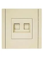 Розетка компьютерная 2-м RJ45 кат.6 FORTE&PIANO FP434 ваниль IEK FP-K20-2-K10