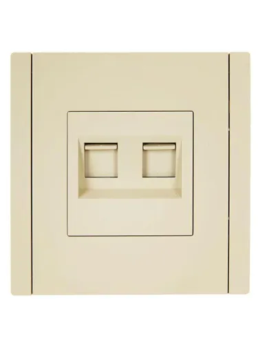 Розетка компьютерная 2-м RJ45 кат.6 FORTE&PIANO FP434 ваниль IEK FP-K20-2-K10