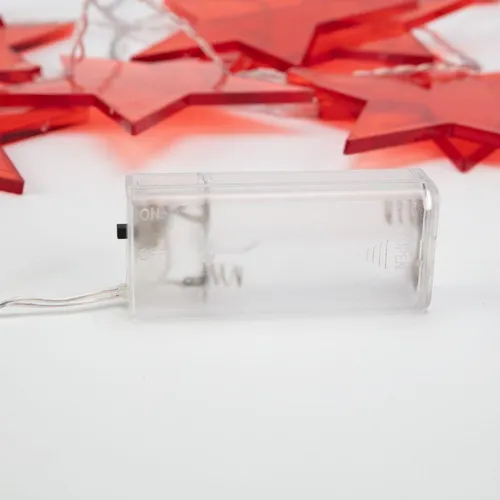 Гирлянда светодиодная "Звездопад" 2.25м 10LED красн. тепл. бел. 0.1Вт IP20 провод ПВХ прозр. элементы питания 2хAA (не в компл.) Neon-Night 304-002 фото 6
