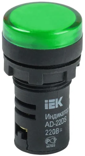Лампа светосигнальная AD22DS d22мм 36В AC/DC зел. IEK BLS10-ADDS-036-K06