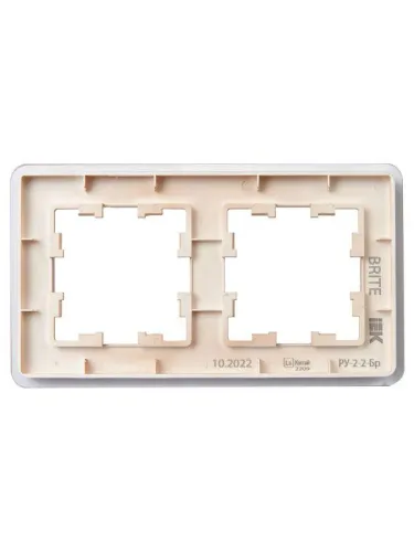 Рамка 2-м BRITE РУ-2-2-Бр стекло дым. RE IEK BR-M22-G-41-K97 фото 3