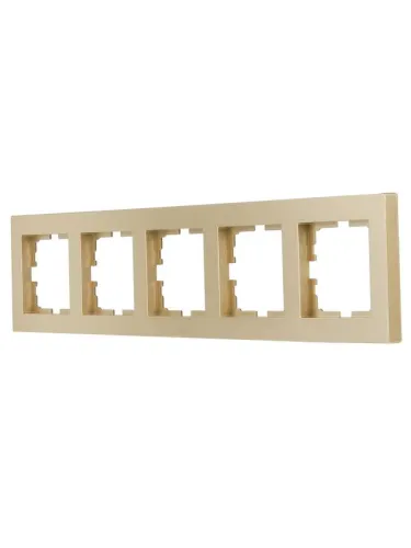 Рамка 5-м VESNA горизонт. без вставки зол. LEZARD 742-3600-150 фото 5