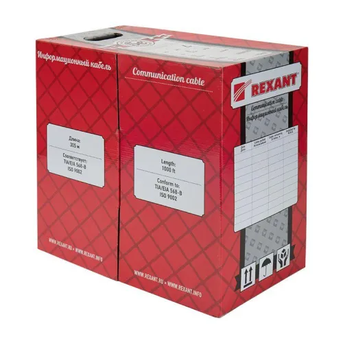 Кабель витая пара F/UTP кат.5e 4х2х24AWG solid ZH нг(А)-HF INDOOR оранж. (м) Rexant 01-0150 фото 3