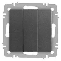 Выключатель 3-кл. СП Accent 6-106-07 10А IP20 250В AL/CU графит Intro Б0063544