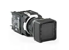 Кнопка нажимная возвратная квадратная (1НО) черн. EMAS D100KDH