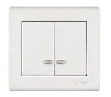 Выключатель 2-кл. Manolya с подсветкой бел. Makel 41001023
