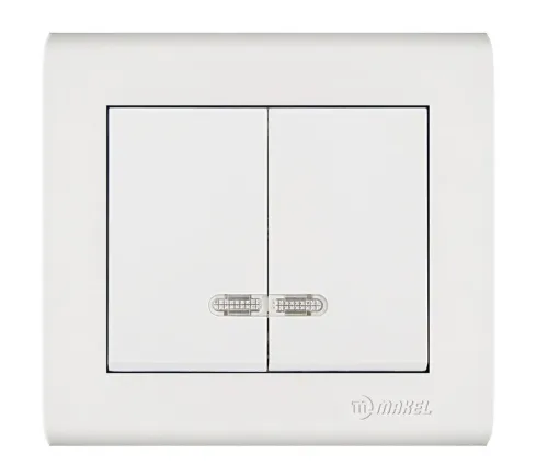 Выключатель 2-кл. Manolya с подсветкой бел. Makel 41001023