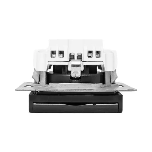 Розетка СП Эпика 16А IP44 с заземл. защ. шторки с крышкой механизм черн. EKF UP1-SOB-111-44 фото 2