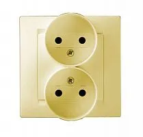 Розетка 2-м СП Simon15 16А IP20 250В без заземл. винт. клеммы сл. кость Simon 1590457-031