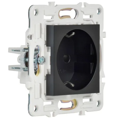 Розетка SKANDY 16А с заземл. защ. шторки безвинт. крепл. SK-R06Bl черн. IEK SK-R14-16-1-K02 фото 4