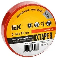 Изолента ПВХ 0.13х15мм (рул.20м) красн. IEK UIZ-13-10-K04