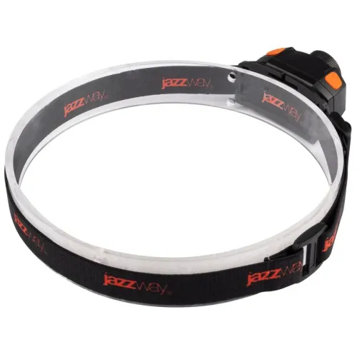 Фонарь аккумуляторный налобный AccuH1-L5WZ-og zoom LED 5Вт + 2хRED SMD IP54 5 режимов: 100проц. 180лм 3.5ч/50проц. 110лм 5.5ч/30проц. 65лм 15ч/красн. 28ч/мигающ. красн. 12ч аккум. 0.8А.ч управл. жестами черн./оранж. JazzWay 5036611 фото 11
