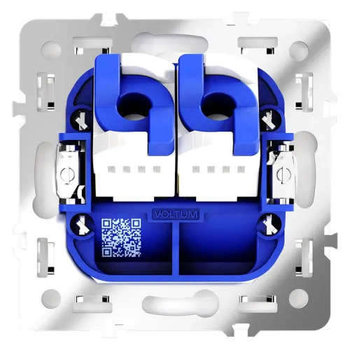 Розетка компьютерная 2-м СП S70 RJ45 + RJ45 кат.6 механизм бел. глянцевый Voltum VLS060201 фото 5