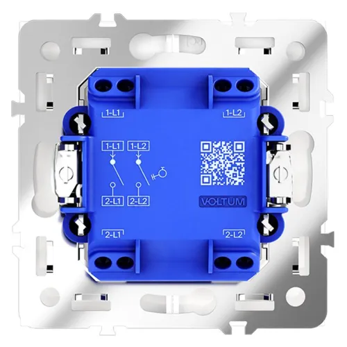 Выключатель 2-кл. СП S70 10А с самовозвратом механизм бел. матов. Voltum VLS020602 фото 5