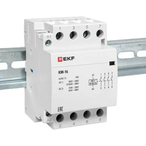 Контактор модульный КМ 16А 4NО (3 мод.) EKF km-3-16-40 фото 3