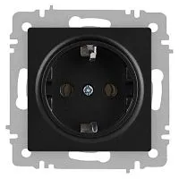 Розетка 1-м СП Accent 6-202-05 16А IP20 250В 2P+E Schuko антрацит Intro Б0063693