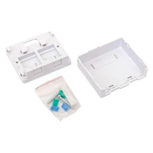 Корпус розетки настенной на 2 модуля Keystone со шторками и маркерами бел. TERACOM PRO EKF TRP-EBOX-2KSTN-WH фото 7