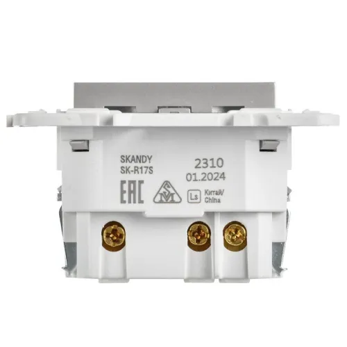 Розетка SKANDY 18Вт 16А с заземл. защ. шторки с USB C SK-R17S серебр. IEK SK-R14-16-U14-018-K23 фото 4