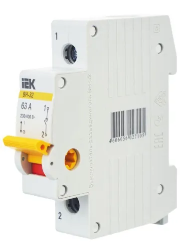 Выключатель нагрузки (мини-рубильник) 1п 63А ВН-32 KARAT IEK MNV10-1-063 фото 8