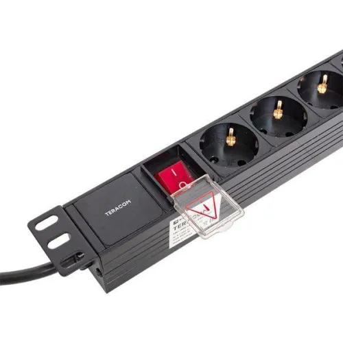 Блок PDU TERACOM 19дюйм 1U 16А/250В 6 роз. Schuko с выключат. шнур 2м 3х1.5кв.мм вилка Schuko корпус пластик черн. EKF TRC-HPD-LS-16A-6SH-2MSH фото 9