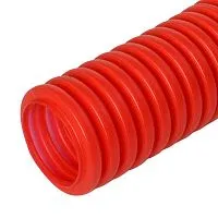 Труба гофрированная ПНД защитная d32/24.3мм для МПТ (пешель) красн. (уп.25м) Промрукав PR02.0090