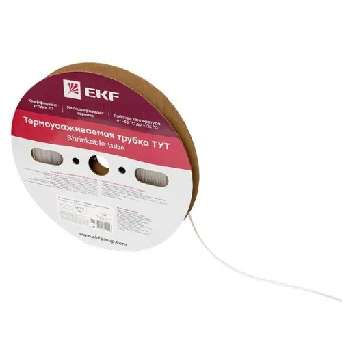 Трубка термоусадочная ТУТ 2/1 прозр. (уп.100м) PROxima EKF tut-2-tr фото 2