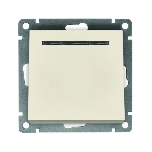 Выключатель 1-кл. СП Афина 10А IP20 с подсветкой механизм сл. кость (ivory) Universal A0121-I