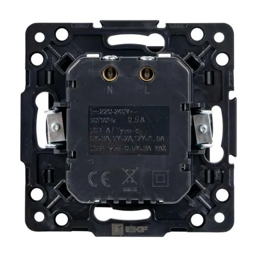 Розетка USB 2-м Стокгольм тип A+C механизм черн. PROxima EKF EZR-2USB-type-C фото 5