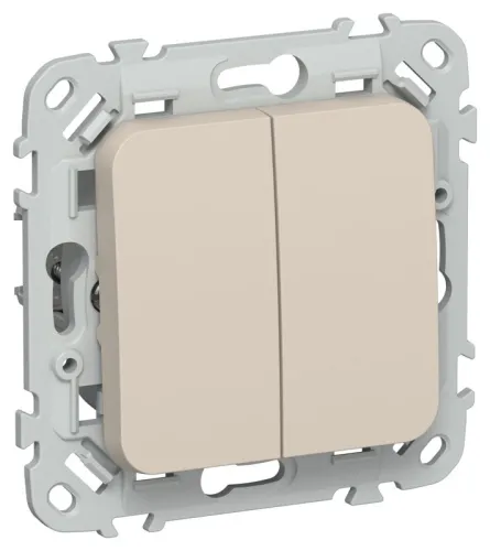 Выключатель 2-кл. СП FLITE ВС12-1-0-ФлЛ 10А механизм льняной IEK FI-V20-0-10-1-K88